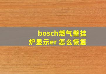 bosch燃气壁挂炉显示er 怎么恢复